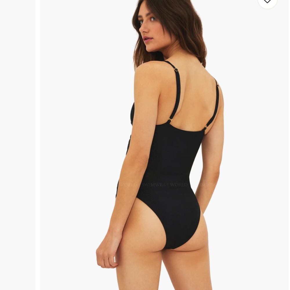 Beach Riot Small S Aviva rib one piece swimsuit green - Picture 6 of 10